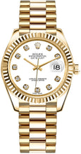 Load image into Gallery viewer, Rolex Datejust 31 White Diamond President Bracelet Gold Watch 178278