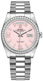Rolex Day-Date 36 Pink Opal Diamond Women's Watch 128349RBR-0008