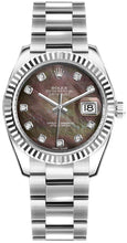 Load image into Gallery viewer, Rolex Datejust 31 Black Mother of Pearl Diamond Dial Watch 178274-0051