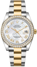 Load image into Gallery viewer, Rolex Datejust 36 Mother of Pearl Roman Numeral Dial Watch 116243-0026