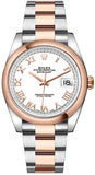 Rolex Datejust 36 White Roman Numeral Oyster Bracelet Watch 116201-0093