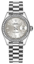 Load image into Gallery viewer, Rolex Lady-Datejust 28 Silver Dial Platinum Watch 279136RBR-0006