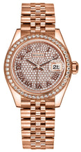 Load image into Gallery viewer, Rolex Lady-Datejust 28 Pave Dial Everose Gold Women's Watch 279135RBR