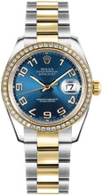 Load image into Gallery viewer, Rolex Datejust 31 Blue Dial Diamond Bezel Watch 178383