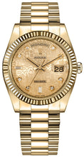 Load image into Gallery viewer, Rolex Day-Date 36 Champagne Jubilee Diamond Gold Watch 118238-0120