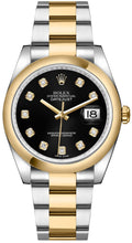 Load image into Gallery viewer, Rolex Datejust 36 Black Diamond Oyster Bracelet Watch 116203-0133