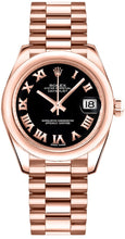 Load image into Gallery viewer, Rolex Datejust 31 Black Dial Gold Watch 178245F-0037