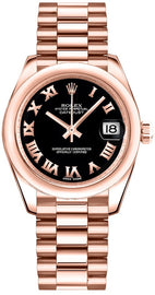 Rolex Datejust 31 Black Dial Gold Watch 178245F-0037