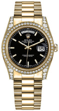 Load image into Gallery viewer, Rolex Day-Date 36 Black Dial Gold Watch 118388-0120