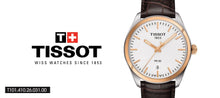 Load image into Gallery viewer, Tissot T Classic PR 100 Quartz White Dial Brown Leather Strap Watch for Men - T101.410.26.031.00