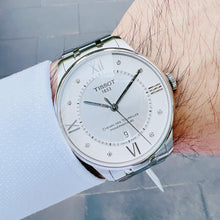 Load image into Gallery viewer, Tissot Chemin Des Tourelles Powermatic 80 Diamonds Silver Dial Silver Steel Strap Watch for Men - T099.407.11.033.00