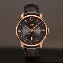 Load image into Gallery viewer, Tissot Chemin des Tourelles Powermatic 80 Brown Dial Brown Leather Strap Watch for Men - T099.407.36.448.00