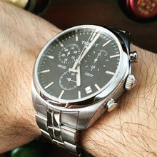 Load image into Gallery viewer, Tissot T Classic PR 100 Chronograph Black Dial Silver Steel Strap Watch for Men - T101.417.11.051.00