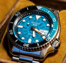 Load image into Gallery viewer, Seiko 5 Sports SKX Skeleton Green Dial Silver Steel Strap Watch For Men - SRPJ45K1