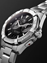 Load image into Gallery viewer, Tag Heuer Aquaracer Quartz Black Dial Silver Steel Strap Watch for Men - WAY111Z.BA0928
