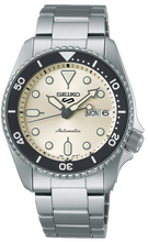 Load image into Gallery viewer, Seiko 5 Sports SKX Automatic Cream Dial Silver Steel Strap Watch For Men - SRPK31K1