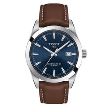 Load image into Gallery viewer, Tissot Gentlemen Powermatic 80 Silicium Blue Dial Brown Leather Strap Watch For Men - T127.407.16.041.00