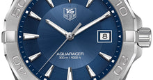 Load image into Gallery viewer, Tag Heuer Aquaracer Quartz Blue Dial Silver Steel Strap Watch for Men - WAY1112.BA0928