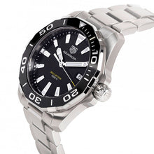 Load image into Gallery viewer, Tag Heuer Aquaracer Black Dial Silver Steel Strap Watch for Men - WAY111A.BA0928