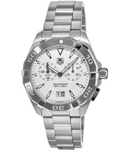 Load image into Gallery viewer, Tag Heuer Aquaracer Chronograph White Dial Silver Steel Strap Watch for Men - WAY111Y.BA0928