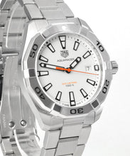 Load image into Gallery viewer, Tag Heuer Aquaracer Quartz White Dial Silver Steel Strap Watch for Men - WBD1111.BA0928