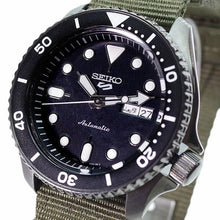 Load image into Gallery viewer, Seiko 5 Sport Automatic Black Dial Green Nylon Strap Watch For Men - SRPD65K4