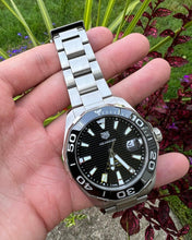 Load image into Gallery viewer, Tag Heuer Aquaracer Black Dial Silver Steel Strap Strap Watch for Men - WAY201A.BA0927