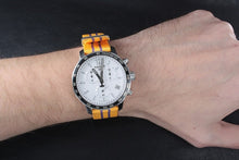 Load image into Gallery viewer, Tissot Quickster Chronograph NBA LA Lakers White Dial Yellow NATO Strap Watch for Men - T095.417.17.037.05