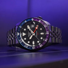 Load image into Gallery viewer, Seiko Automatic SKX GMT Yuto Horigome Limited Edition Black Dial Black Steel Strap Watch For Men - SSK027K1