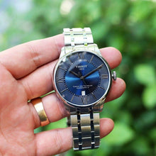 Load image into Gallery viewer, Tissot Chemin Des Tourelles Powermatic 80 Blue Dial Silver Steel Strap Watch for Men - T099.407.11.048.00