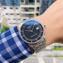 Load image into Gallery viewer, Tissot Luxury Powermatic 80 Black Dial Silver Steel Strap Watch for Men - T086.407.11.201.02