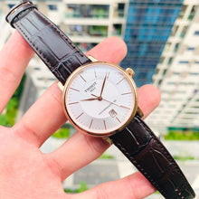 Load image into Gallery viewer, Tissot Carson Premium Powermatic 80 White Dial Brown Leather Strap Watch For Men - T122.407.36.031.00