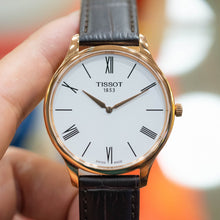 Load image into Gallery viewer, Tissot Tradition 5.5 White Dial Brown Leather Strap Watch for Men - T063.409.36.018.00