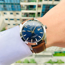 Load image into Gallery viewer, Tissot Gentlemen Powermatic 80 Silicium Blue Dial Brown Leather Strap Watch For Men - T127.407.16.041.00