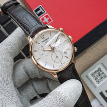 Load image into Gallery viewer, Tissot T Classic Tradition Chronograph White Dial Brown Leather Strap Watch For Men - T063.617.36.037.00