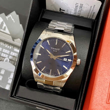 Load image into Gallery viewer, Tissot Gentleman Blue Dial Silver Steel Strap Watch For Men - T127.410.11.041.00