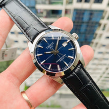 Load image into Gallery viewer, Tissot Gentleman Powermatic 80 Silicium Blue Dial Black Leather Strap Watch For Men - T127.407.16.041.01