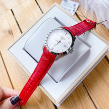 Load image into Gallery viewer, Tissot Couturier Lady Silver Dial Red Leather Strap Watch for Women - T035.210.16.031.01