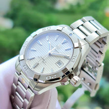 Load image into Gallery viewer, Tag Heuer Aquaracer Automatic White Dial Silver Steel Strap Watch for Men - WAY2111.BA0928