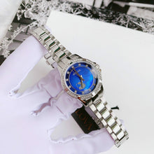 Load image into Gallery viewer, Bulova Crystal Collection Blue Mother of Pearl Dial Silver Steel Strap Watch for Women - 96L238