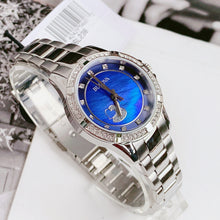 Load image into Gallery viewer, Bulova Crystal Collection Blue Mother of Pearl Dial Silver Steel Strap Watch for Women - 96L238