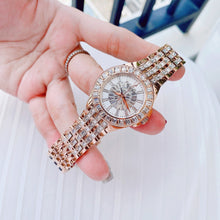 Load image into Gallery viewer, Bulova Phantom White Dial with Swarovski Baguettes Rose Gold Steel Strap Watch for Women - 98L268