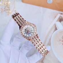 Load image into Gallery viewer, Bulova Phantom White Dial with Swarovski Baguettes Rose Gold Steel Strap Watch for Women - 98L268