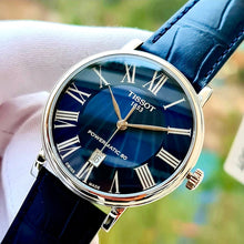 Load image into Gallery viewer, Tissot Carson Premium Powermatic 80 Blue Dial Blue Leather Strap Watch For Men - T122.407.16.043.00
