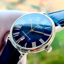 Load image into Gallery viewer, Tissot Carson Premium Powermatic 80 Blue Dial Blue Leather Strap Watch For Men - T122.407.16.043.00