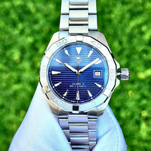 Load image into Gallery viewer, Tag Heuer Aquaracer Automatic Blue Dial Silver Steel Strap Watch for Men - WAY2112.BA0928