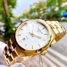 Load image into Gallery viewer, Tissot T Classic PR 100 Quartz White Dial Gold Steel Strap Watch for Men - T101.410.33.031.00