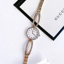 Load image into Gallery viewer, Bulova Crystal Collection Mother of Pearl Dial Gold Steel Strap Watch for Women - 98L225