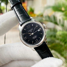 Load image into Gallery viewer, Tissot Le Locle Automatic Lady Black Dial Black Leather Strap Watch for Women - T41.1.123.57