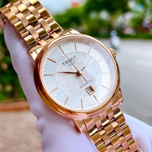 Load image into Gallery viewer, Tissot T Classic Carson Premium Automatic White Dial Rose Gold Steel Strap Watch for Men - T122.407.33.031.00
